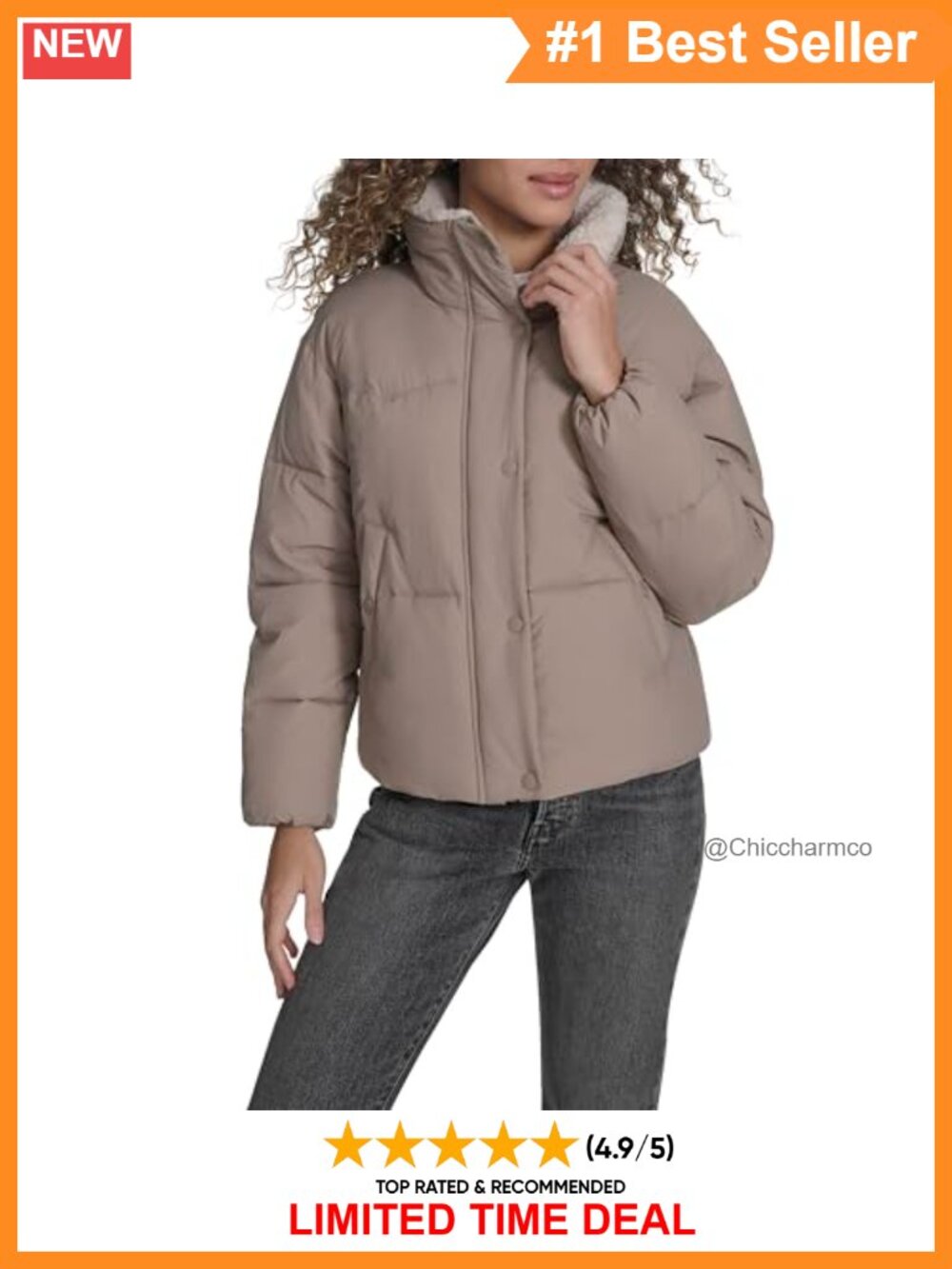 Western Puffer Jacket Insulated Quilted Coat Sherpa Lined Warm